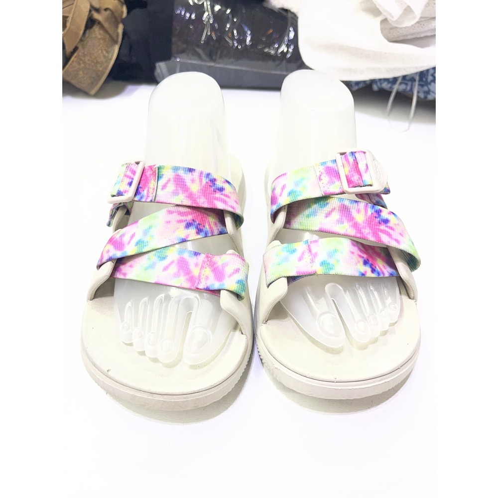 Chaco Chillos Slide Sandals Womens 10 Tie Dye Pink Blue Adjustable J107122